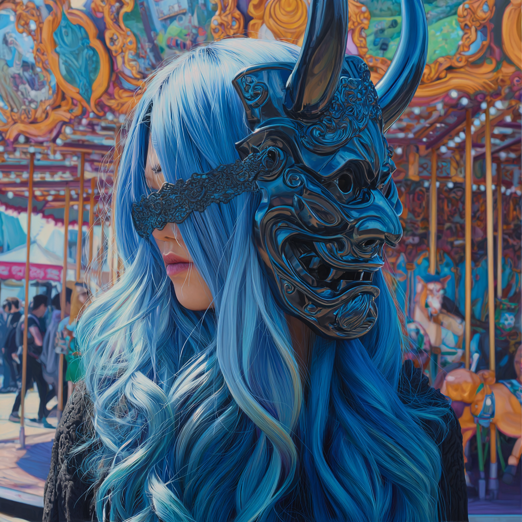 cloversecret_A_surreal_painting_of_a_mysterious_woman_with_long_4dc0a60e-2c97-4ad7-86cd-2c44b79e1598
